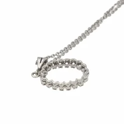 Collier Chaîne + pendentif Or blanc Diamant