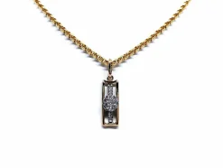 Collier Chaîne + pendentif Or jaune, Or blanc Diamant
