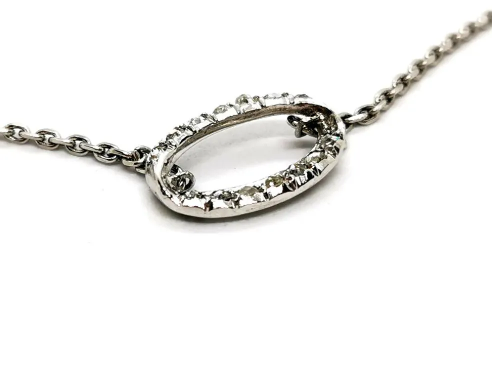 Collier Chaîne + pendentif Or blanc Diamant