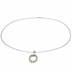 Collier Chaîne + pendentif Or blanc Diamant