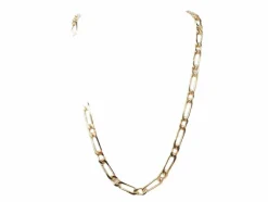 Collier chaîne maille figaro alternée en or jaune