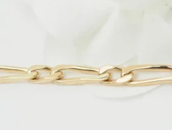 Collier chaîne maille figaro alternée en or jaune