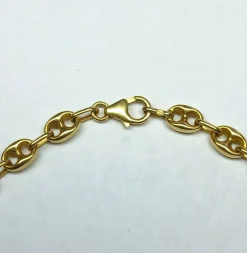 collier chaîne maille grain de café