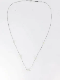 Collier chaîne vintage or blanc perles