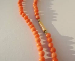 Collier choker 19e siècle corail or rose