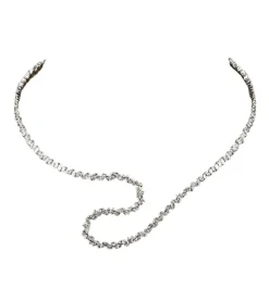 Collier choker or blanc diamants