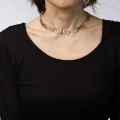 Collier Choker or jaune Diamants