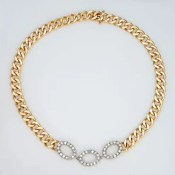Collier Choker or jaune Diamants