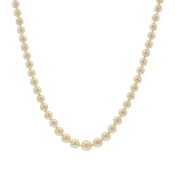 Collier chute de perles de culture dorées
