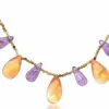 Collier citrine et améthyste en or jaune