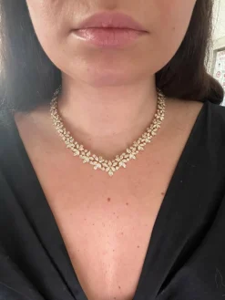 Collier cocktail en or jaune et diamants haut de gamme