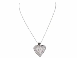 Collier coeur en or blanc et diamants