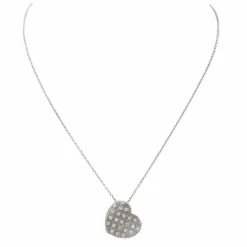 Collier Coeur Or blanc Diamant