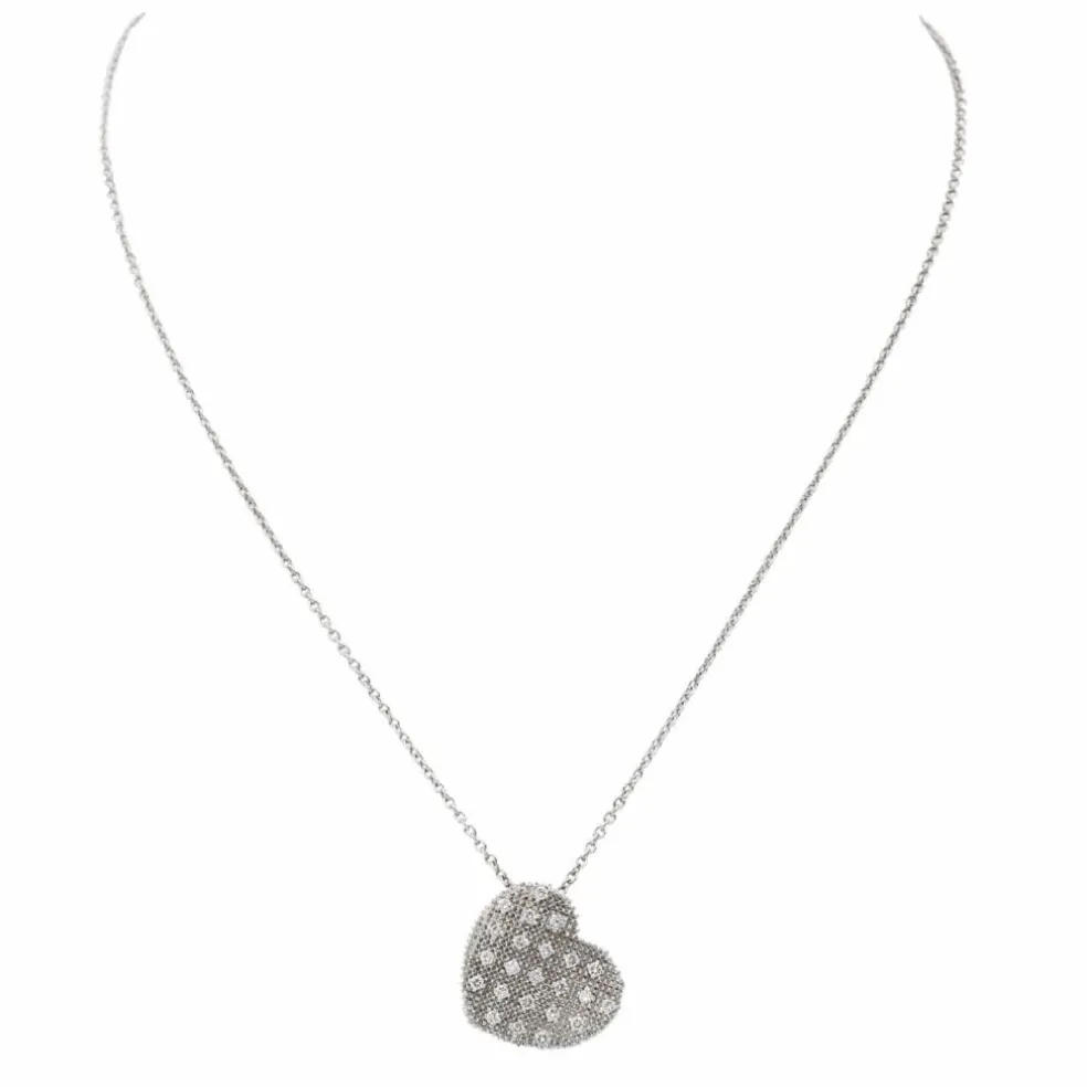 Collier Coeur Or blanc Diamant