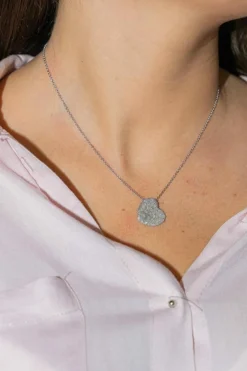 Collier Coeur Or blanc Diamant