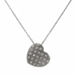 Collier Coeur Or blanc Diamant