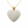 Collier coeur or jaune diamants