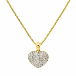 Collier Coeur Or jaune, Or blanc Diamant