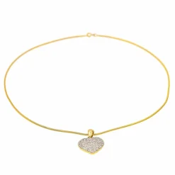 Collier Coeur Or jaune, Or blanc Diamant