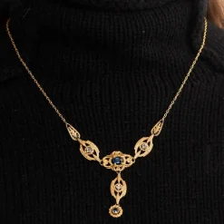 Collier collerette Diamants Saphirs