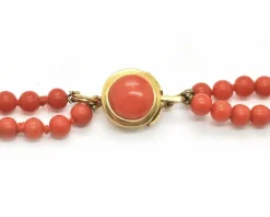 Collier corail de Sardaigne double rang