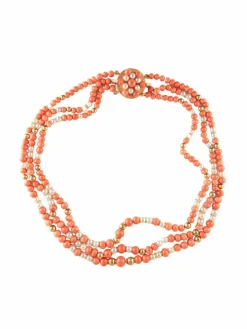 Collier corail et perles
