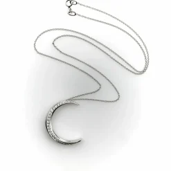 Collier croissant de lune en or blanc 18 carats