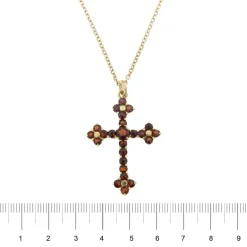 Collier croix grenats