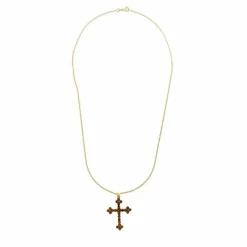 Collier croix grenats