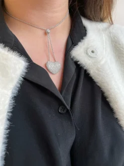 Collier cœur en diamants