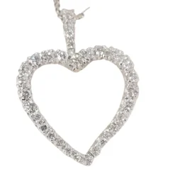 Collier cœur en or blanc et diamants