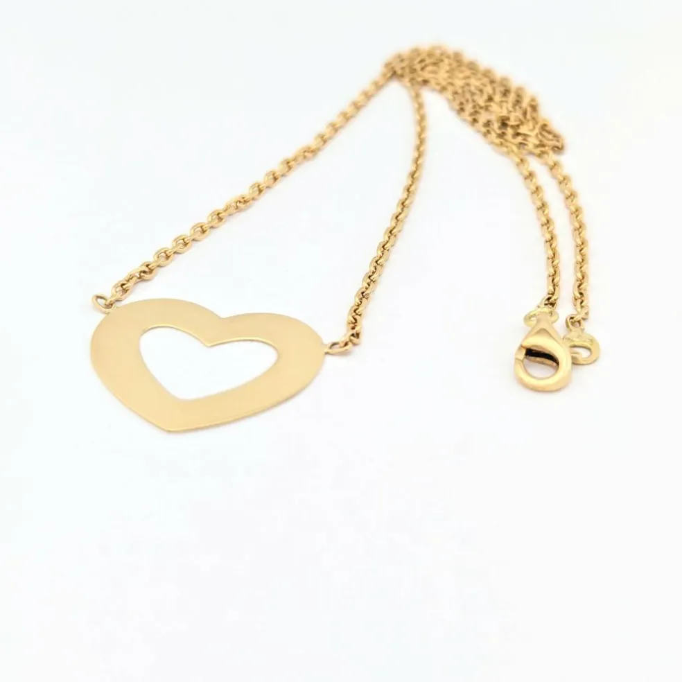 Collier cœur en or jaune