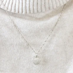 Collier cœur or blanc diamants
