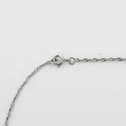 Collier cœur or blanc diamants