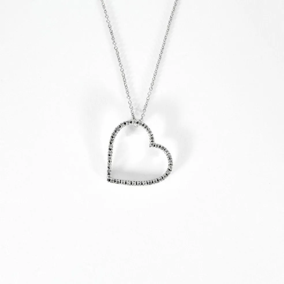 Collier D'Amour or blanc diamants