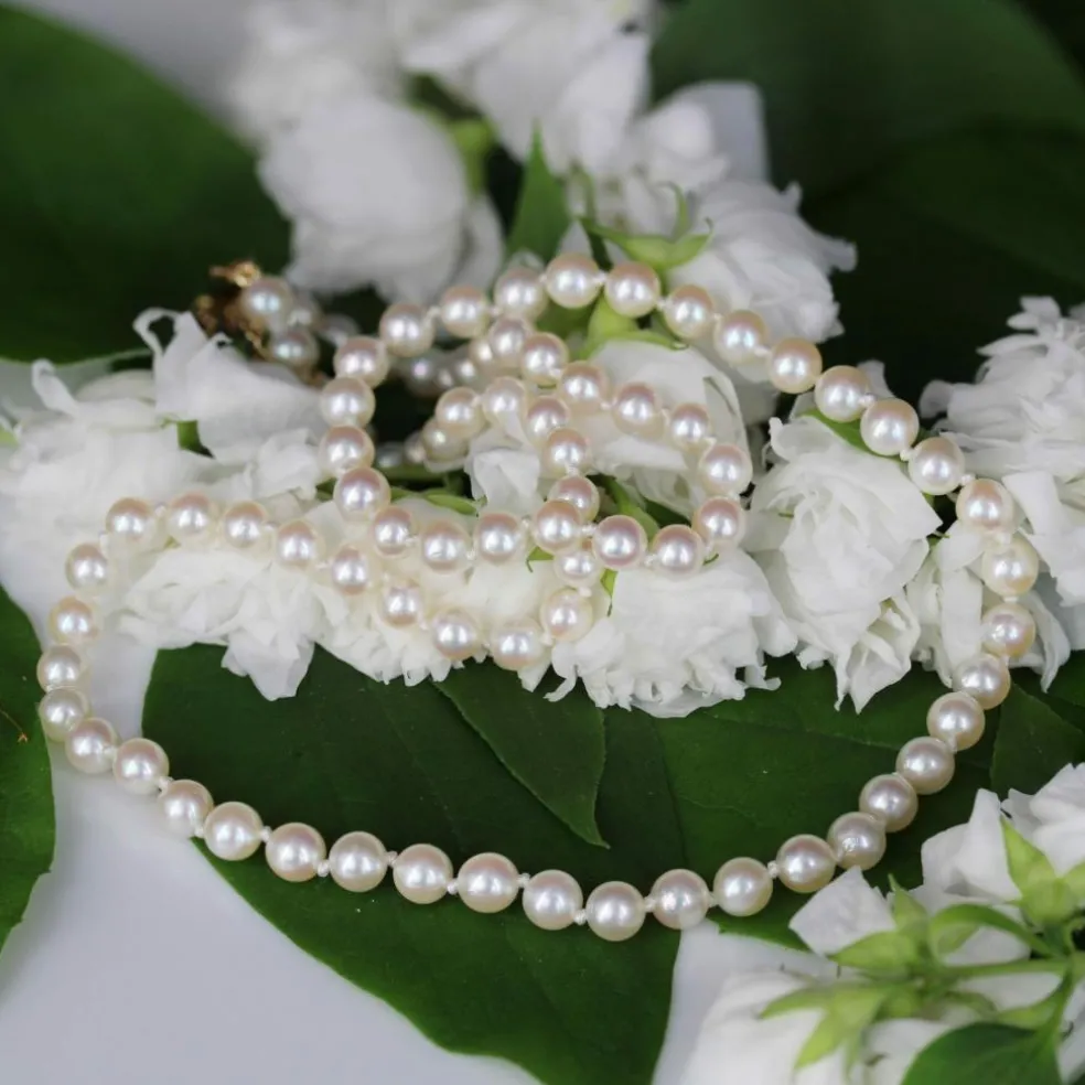 Collier de perles blanches en choker