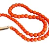 Collier De Perles De Corail Ancien Facettées, Fermoir Or