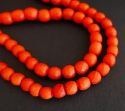 Collier De Perles De Corail Ancien Facettées, Fermoir Or