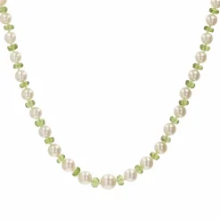 Collier de perles de culture et de perles de péridot