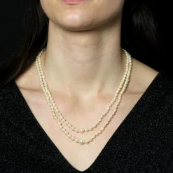 Collier de perles de culture double rang