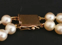 Collier de Perles de Culture 2 Rangs, Fermoir Or
