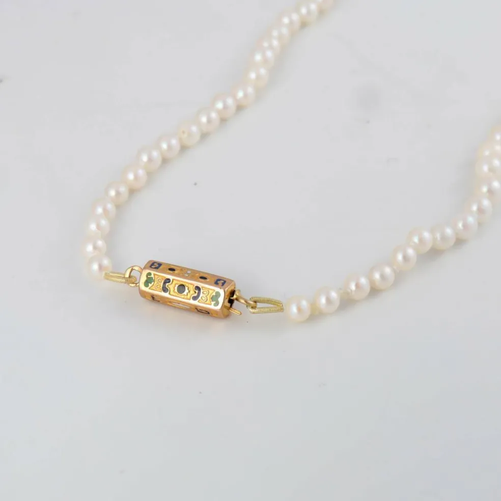 Collier de perles de culture fermoir XIXème