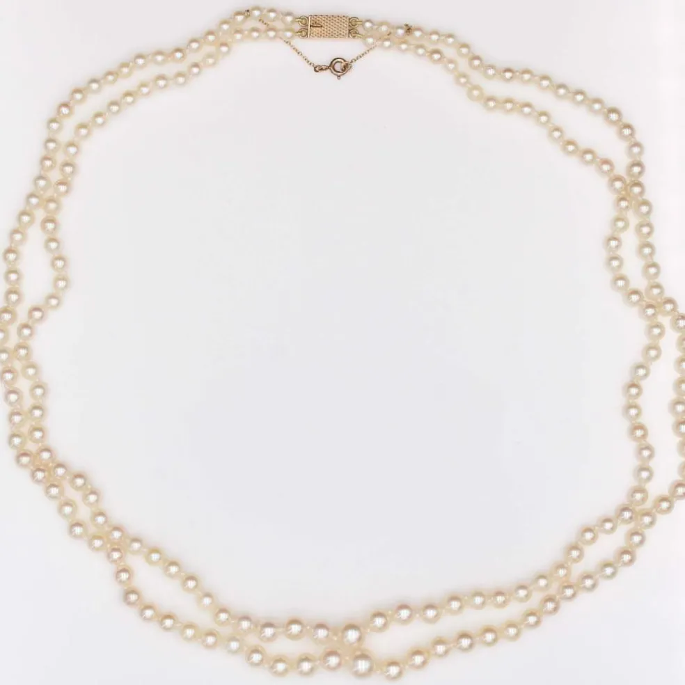 Collier de perles de culture double rang