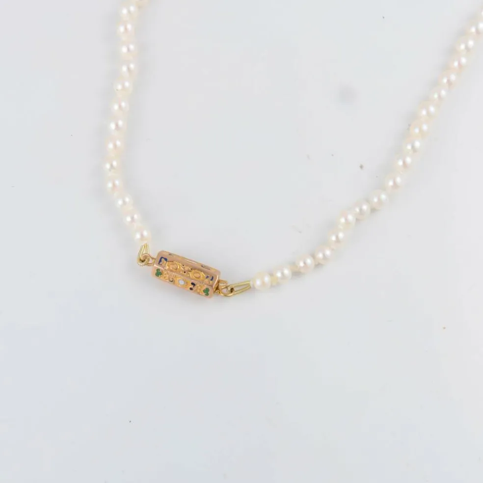 Collier de perles de culture fermoir XIXème
