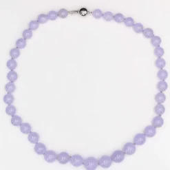 Collier de perles de jade jadeite parme