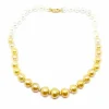 Collier de perles dorées & blanches
