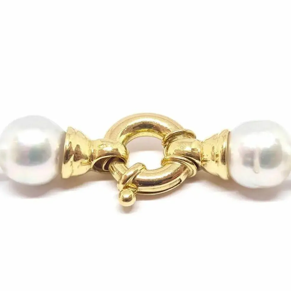 Collier de perles dorées & blanches