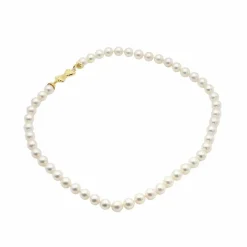 Collier de perles japonaises avec fermoir en or jaune