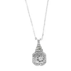 Collier de style art déco en or gris et diamants