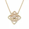 Collier dentelle diamants or rose